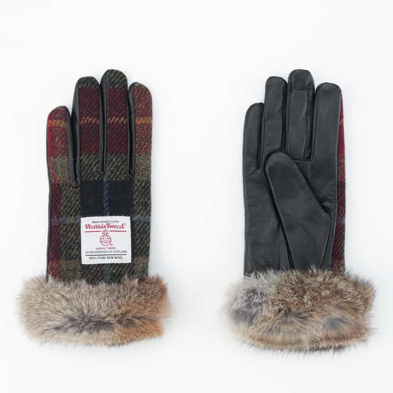 BARNEYS NEW YORK ラビットファー付グローブ MULTI COLOR