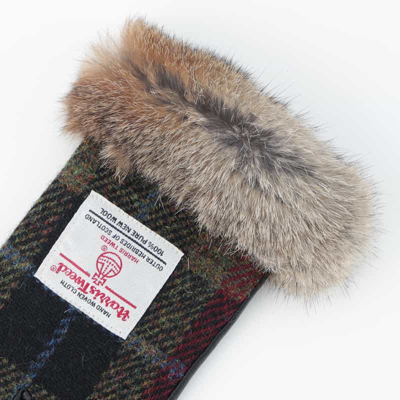 BARNEYS NEW YORK ラビットファー付グローブ MULTI COLOR