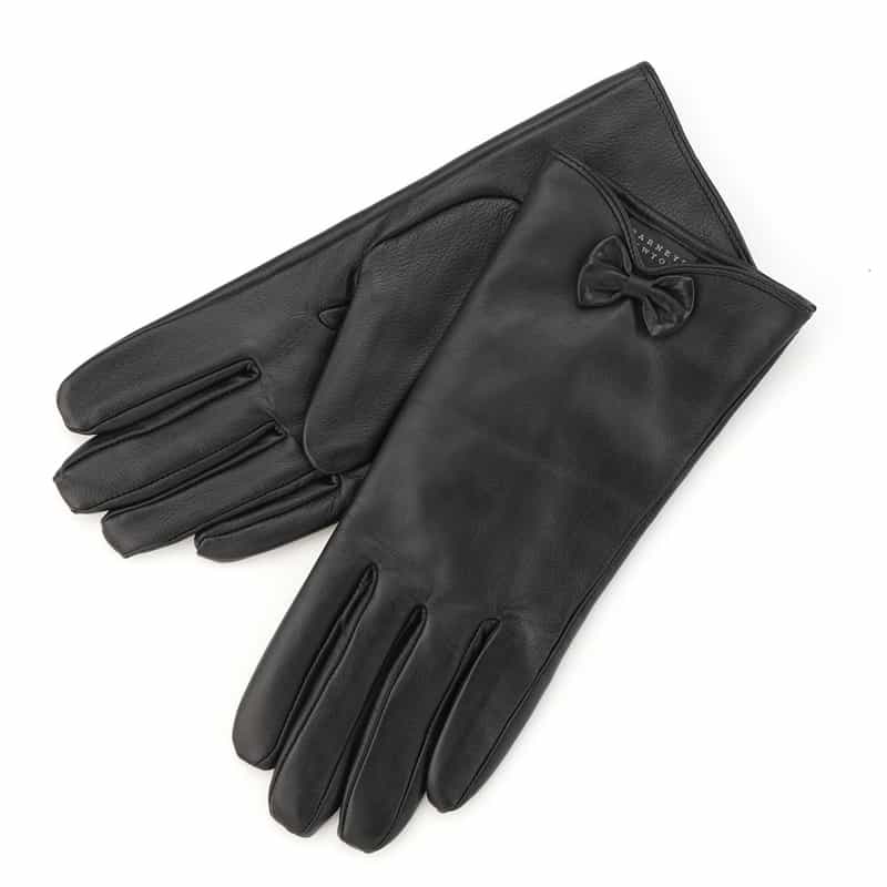 リボン付レザーグローブ