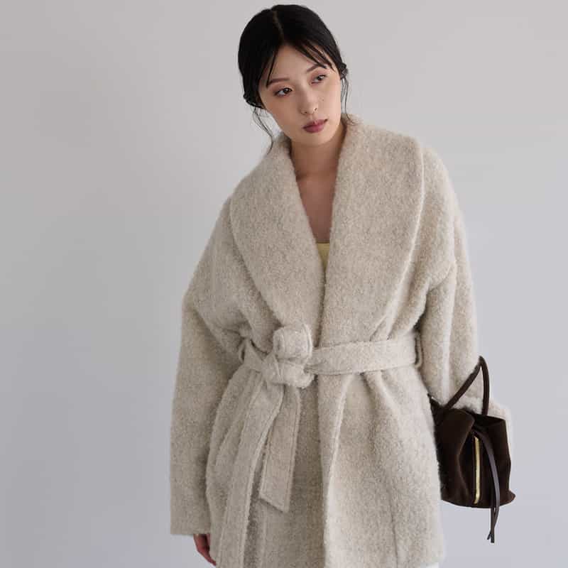 ショールカラーコート