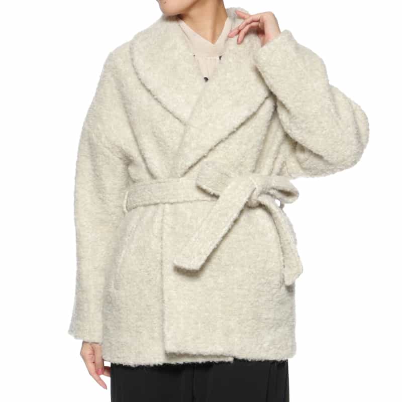 BARNEYS NEW YORK ショールカラーコート WHITE