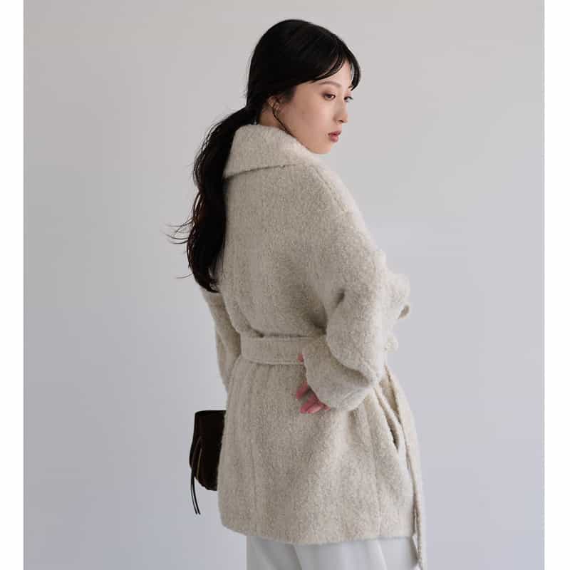 BARNEYS NEW YORK ショールカラーコート WHITE