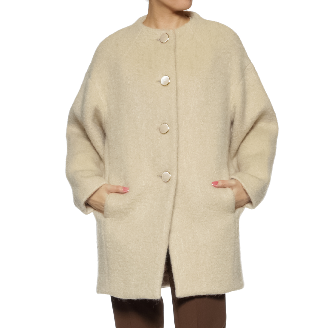 シャギー素材コクーンコート