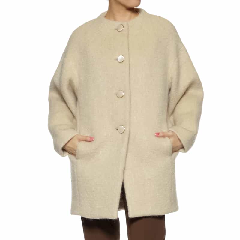 シャギー素材コクーンコート