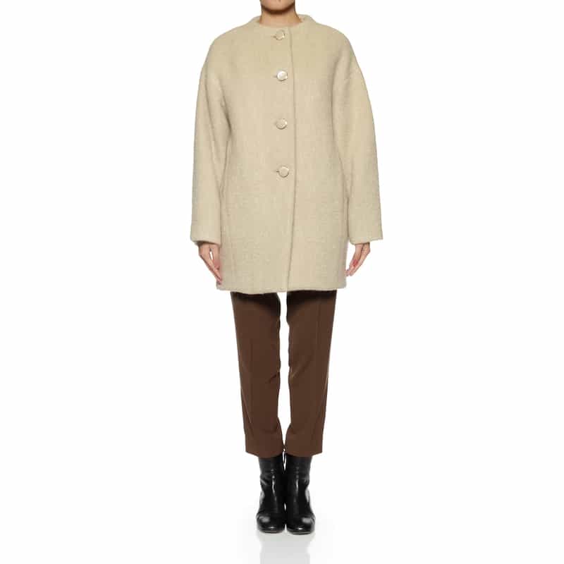 BARNEYS NEW YORK シャギー素材コクーンコート BEIGE