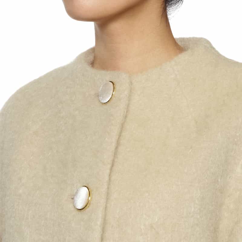 BARNEYS NEW YORK シャギー素材コクーンコート BEIGE