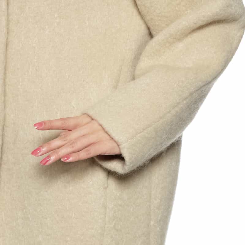 BARNEYS NEW YORK シャギー素材コクーンコート BEIGE