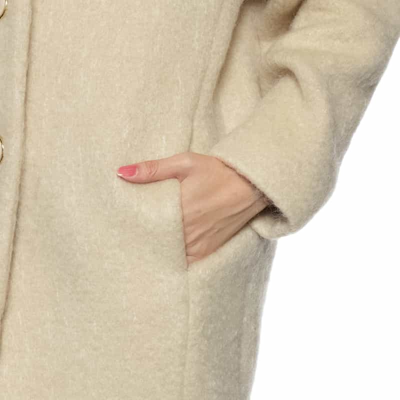 BARNEYS NEW YORK シャギー素材コクーンコート BEIGE