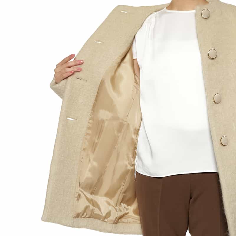 BARNEYS NEW YORK シャギー素材コクーンコート BEIGE
