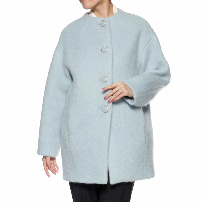 シャギー素材コクーンコート