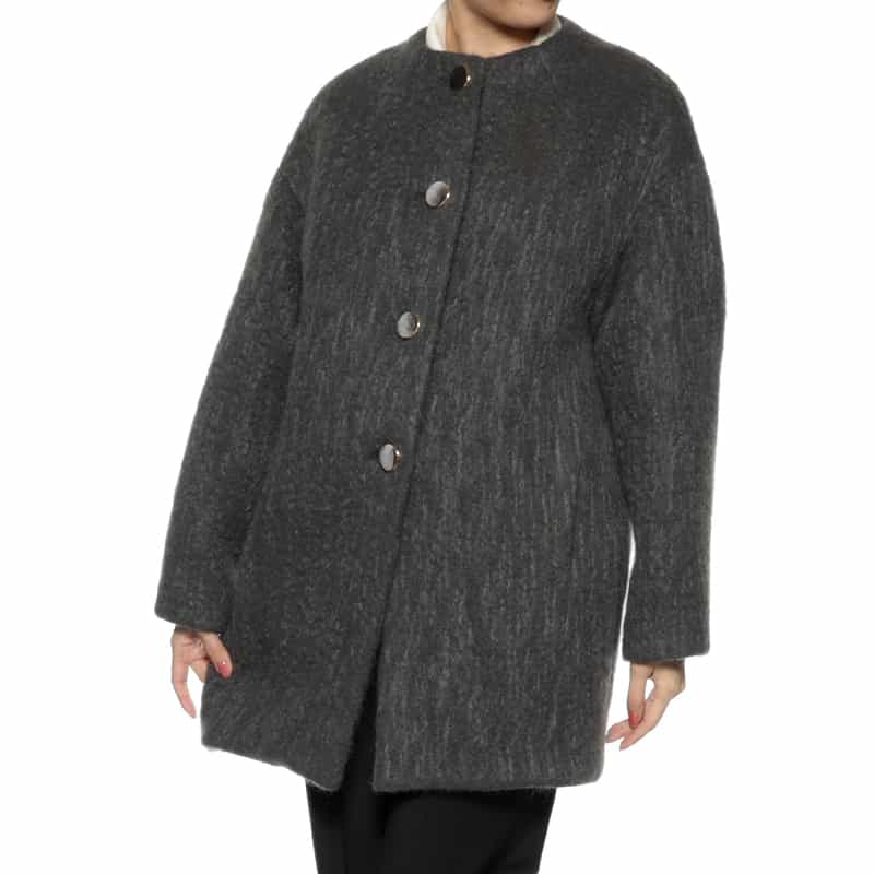 シャギー素材コクーンコート