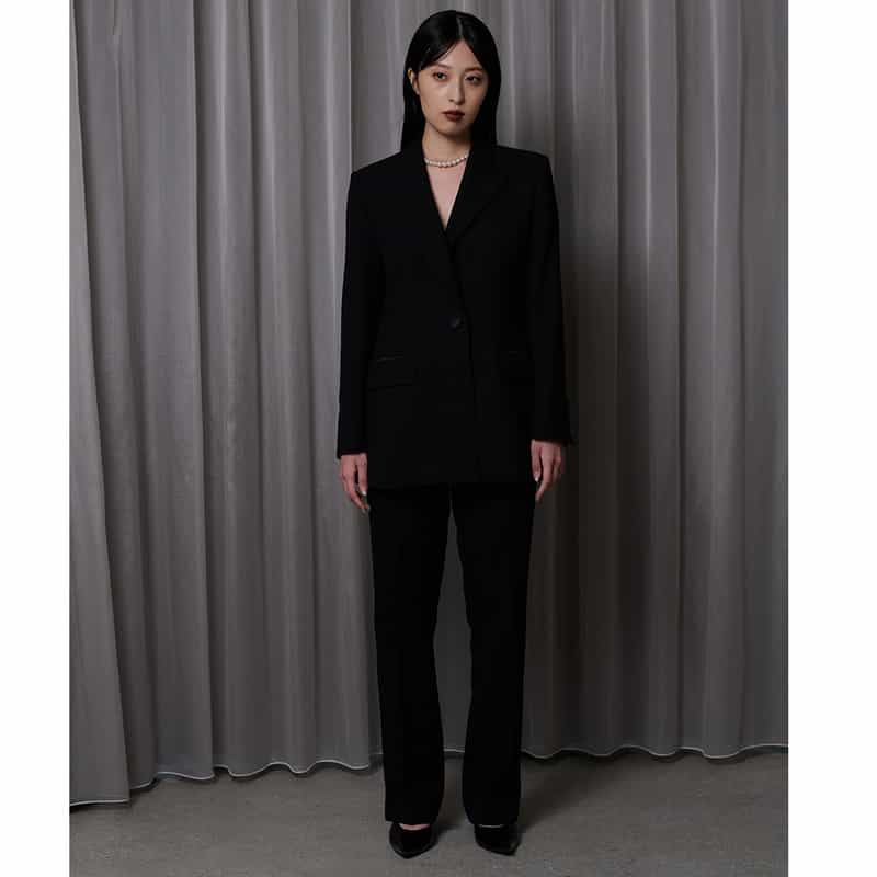 BARNEYS NEW YORK セットアップ カルゼ素材パンツ BLACK