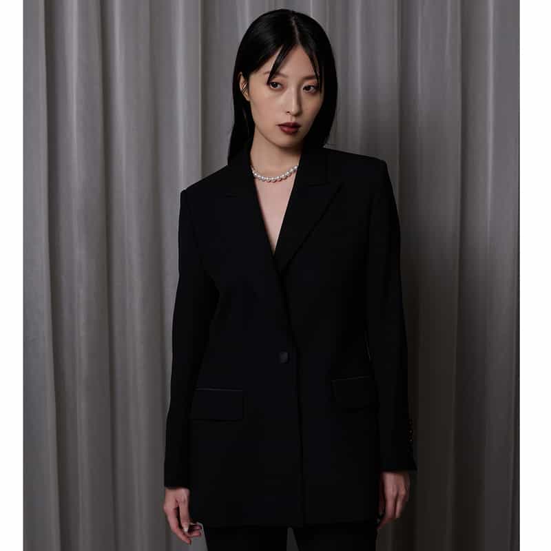 BARNEYS NEW YORK セットアップ カルゼ素材テーラードジャケット BLACK