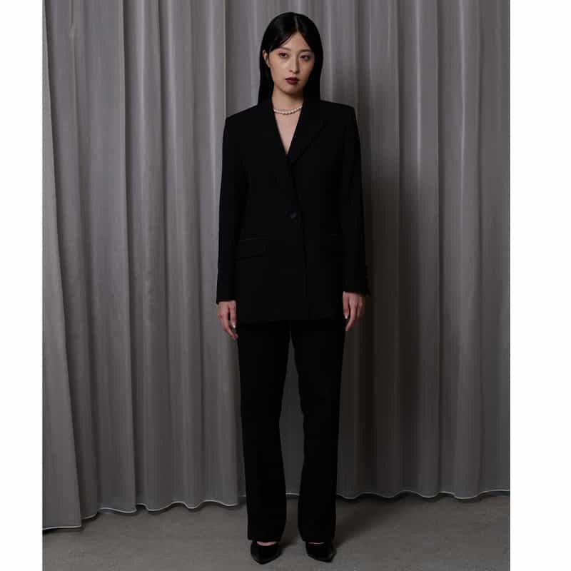 BARNEYS NEW YORK セットアップ カルゼ素材テーラードジャケット BLACK