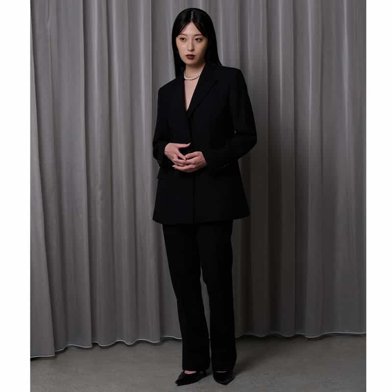 BARNEYS NEW YORK セットアップ カルゼ素材テーラードジャケット BLACK