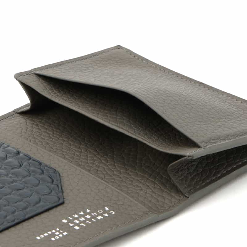 CAMILLE FOURNET CAMILLE FOURNET ＜カミーユ フォルネ＞コンビネーションレザーカードケース GRAY
