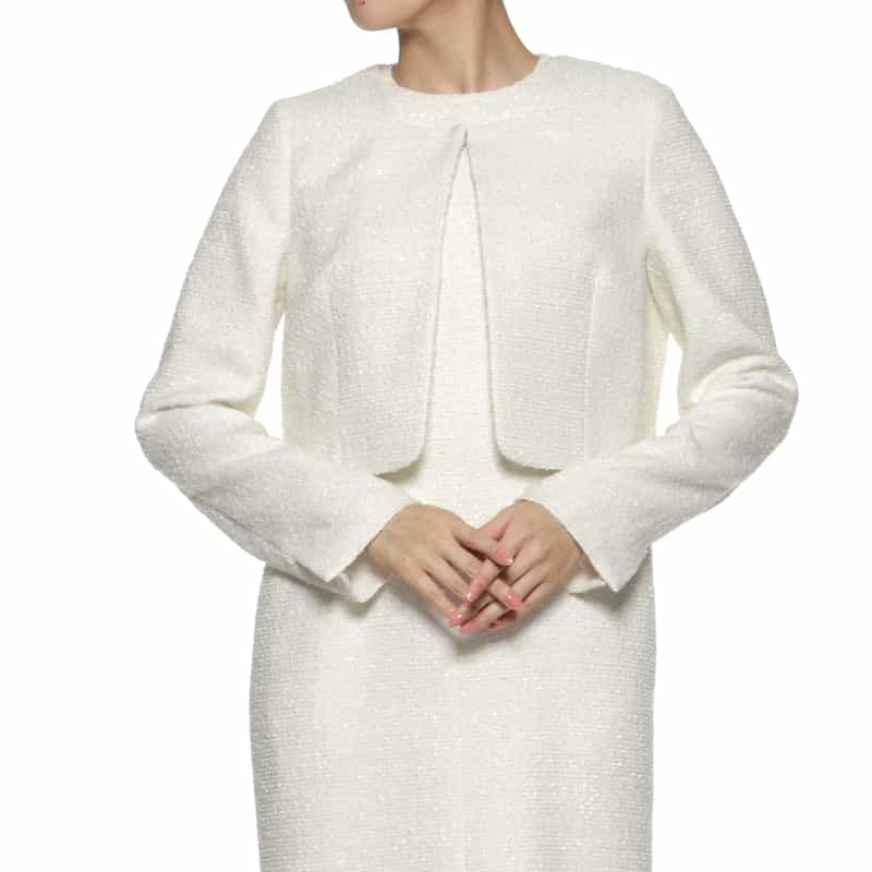 BARNEYS NEW YORK セットアップ ツイード素材コンパクトジャケット WHITE