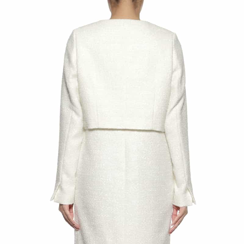 BARNEYS NEW YORK セットアップ ツイード素材コンパクトジャケット WHITE