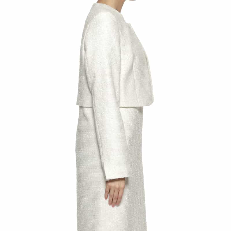 BARNEYS NEW YORK セットアップ ツイード素材コンパクトジャケット WHITE