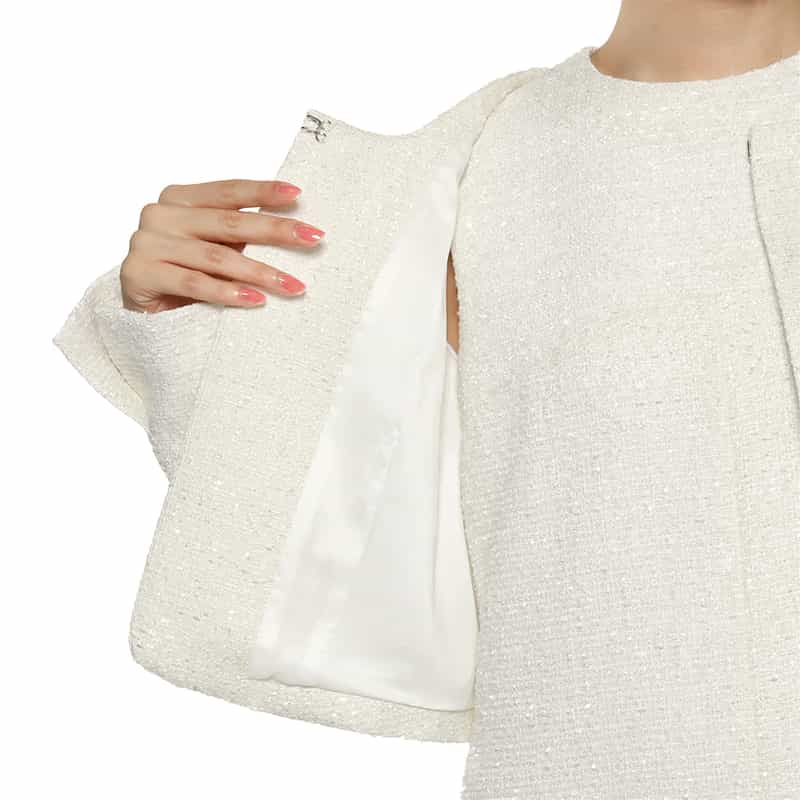 BARNEYS NEW YORK セットアップ ツイード素材コンパクトジャケット WHITE