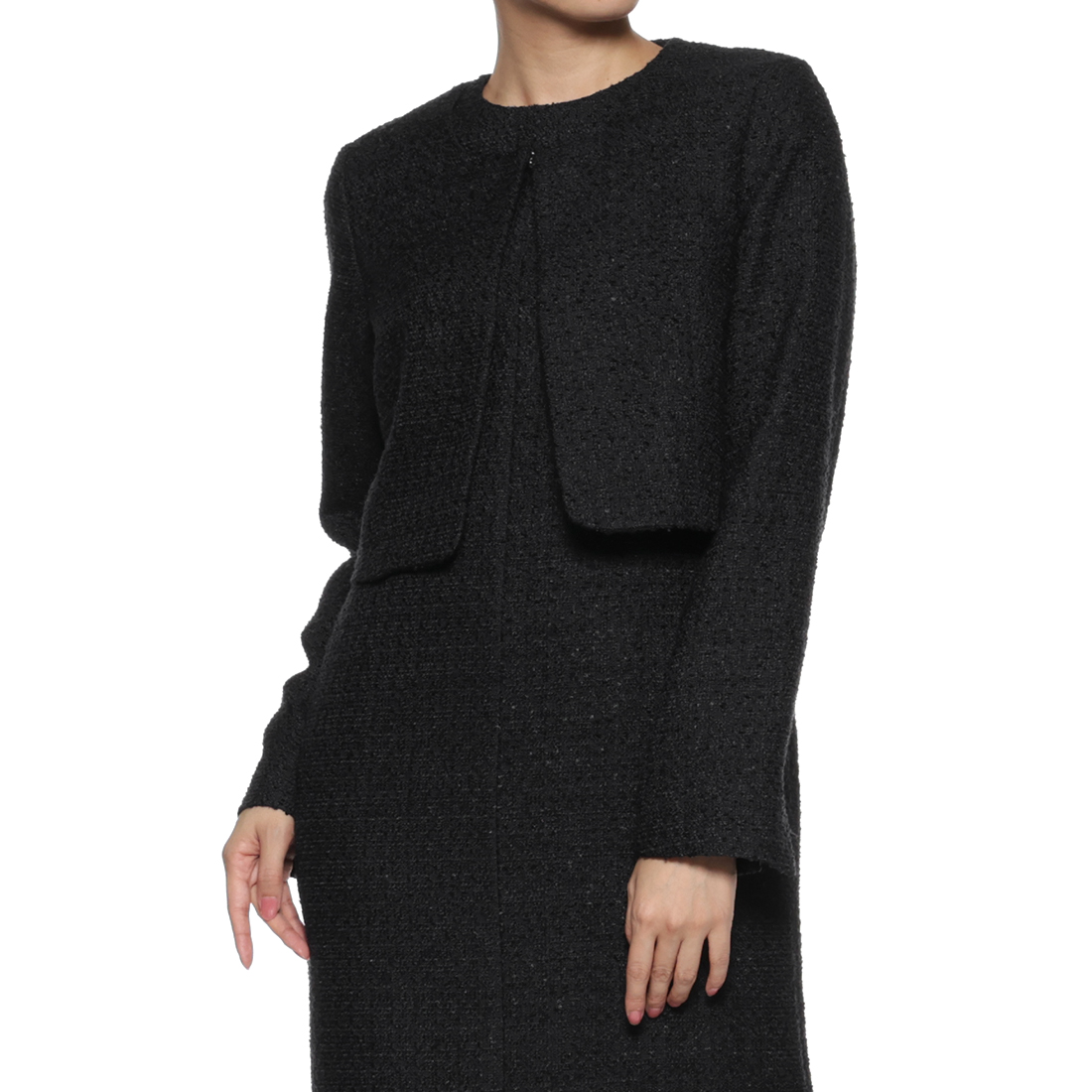 セットアップ ツイード素材コンパクトジャケット