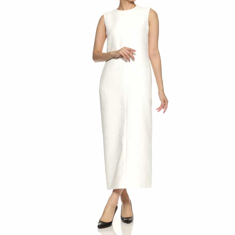 BARNEYS NEW YORK セットアップ ツイード素材ロングドレス WHITE
