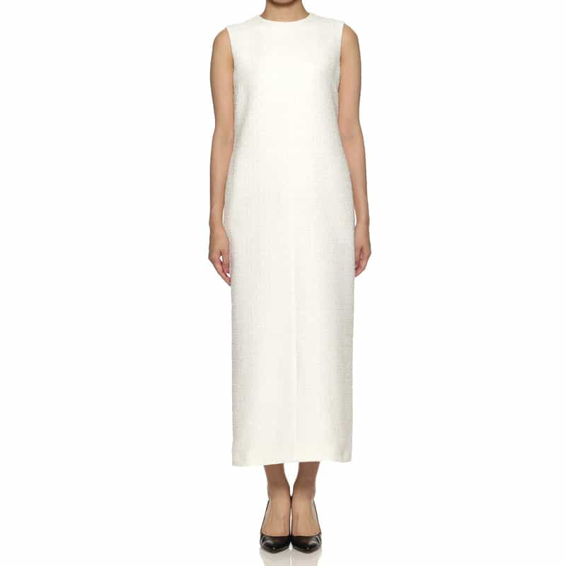 BARNEYS NEW YORK セットアップ ツイード素材ロングドレス WHITE