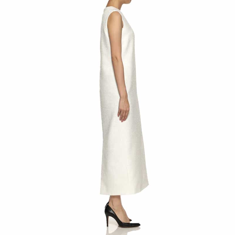 BARNEYS NEW YORK セットアップ ツイード素材ロングドレス WHITE