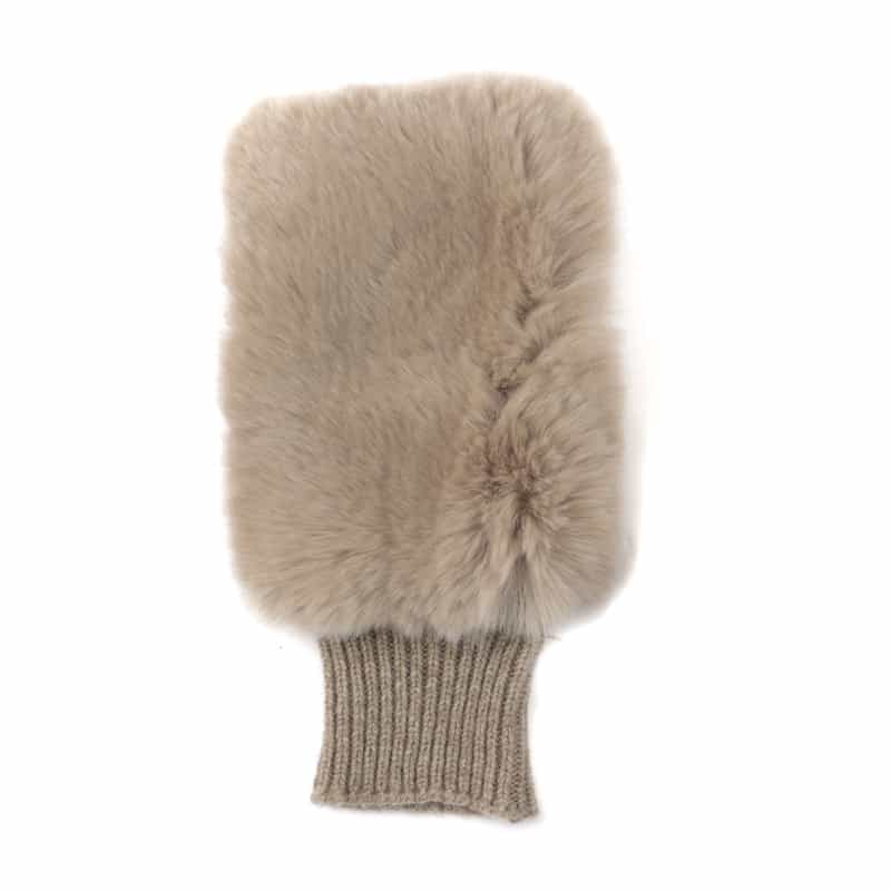 ALPO ALPO ＜アルポ＞レッキスファー付きフィンガーレスニットグローブ BEIGE