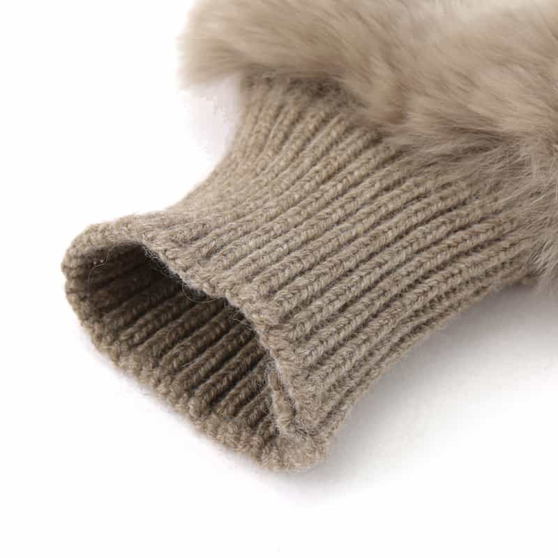 ALPO ALPO ＜アルポ＞レッキスファー付きフィンガーレスニットグローブ BEIGE