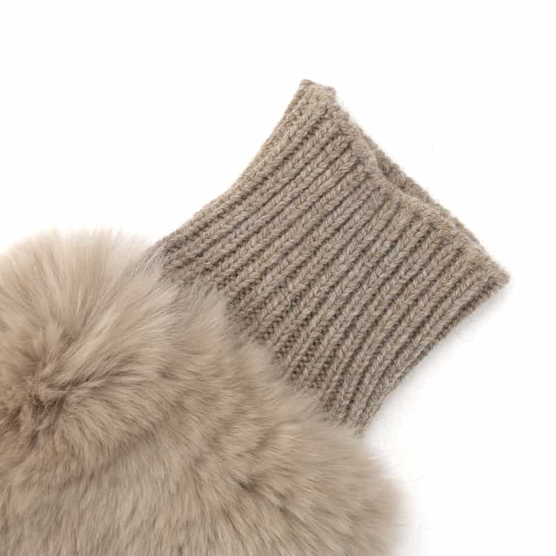 ALPO ALPO ＜アルポ＞レッキスファー付きフィンガーレスニットグローブ BEIGE