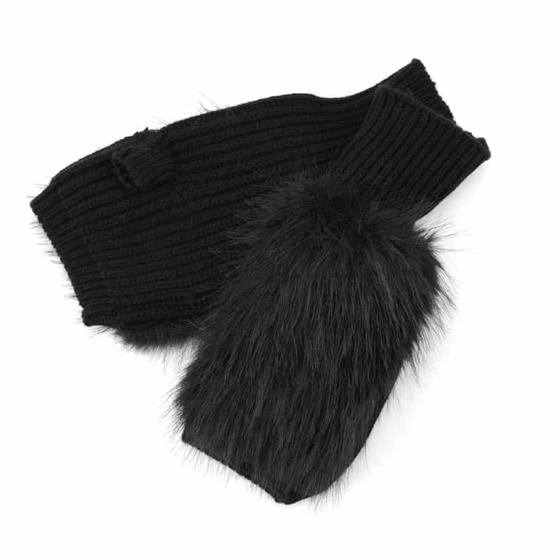 ALPO ＜アルポ＞フェイクファー付きフィンガーレスニットグローブ