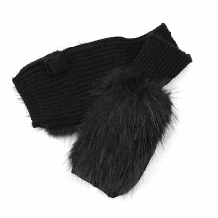 ALPO ＜アルポ＞フェイクファー付きフィンガーレスニットグローブ