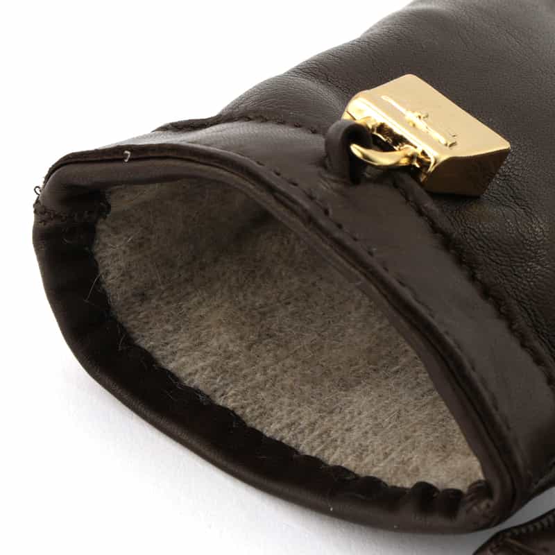 ALPO ALPO ＜アルポ＞南京錠付きレザーグローブ DARK BROWN