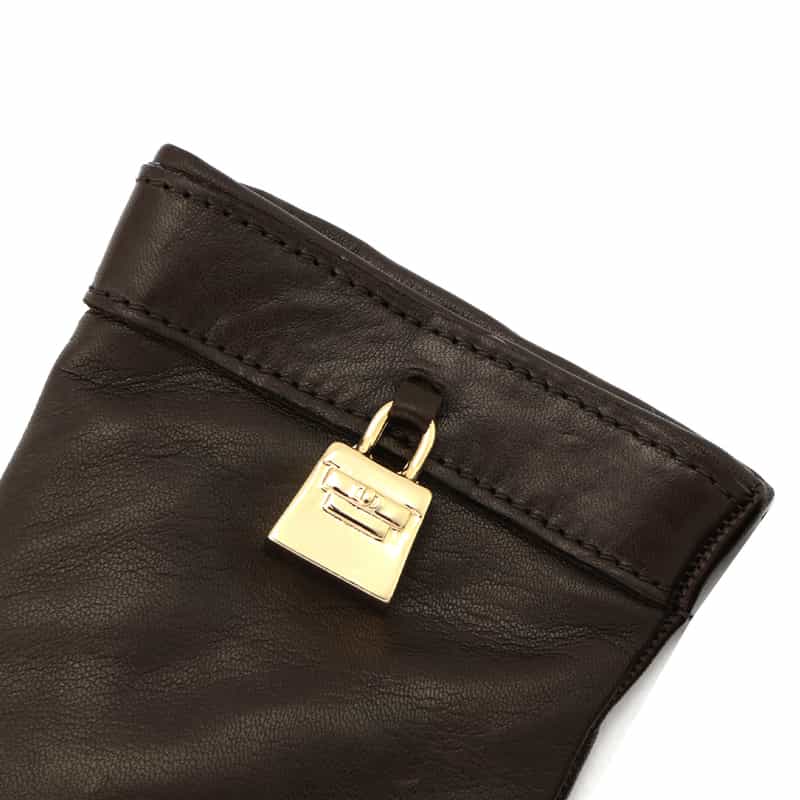 ALPO ALPO ＜アルポ＞南京錠付きレザーグローブ DARK BROWN