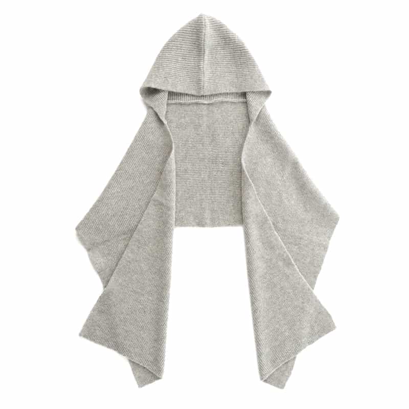 ALPO ALPO ＜アルポ＞フード付きリブニットスカーフ LIGHT GRAY