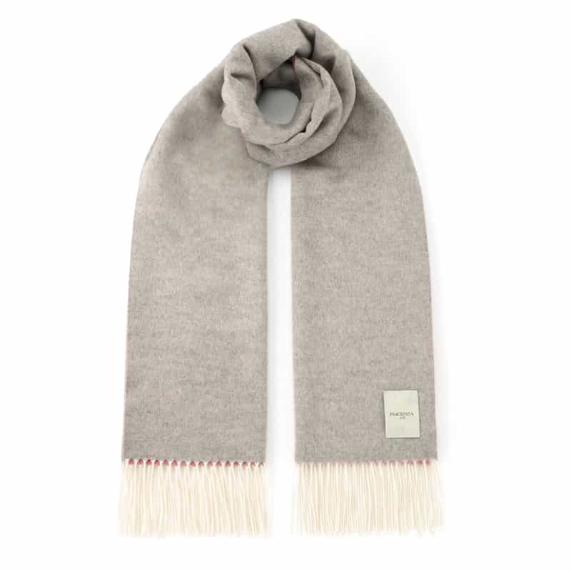 PIACENZA ＜ピアチェンツァ＞ シルクカシミヤ素材バイカラー フリンジスカーフ