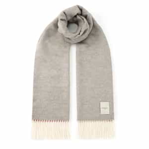 PIACENZA ＜ピアチェンツァ＞ シルクカシミヤ素材バイカラー フリンジスカーフ