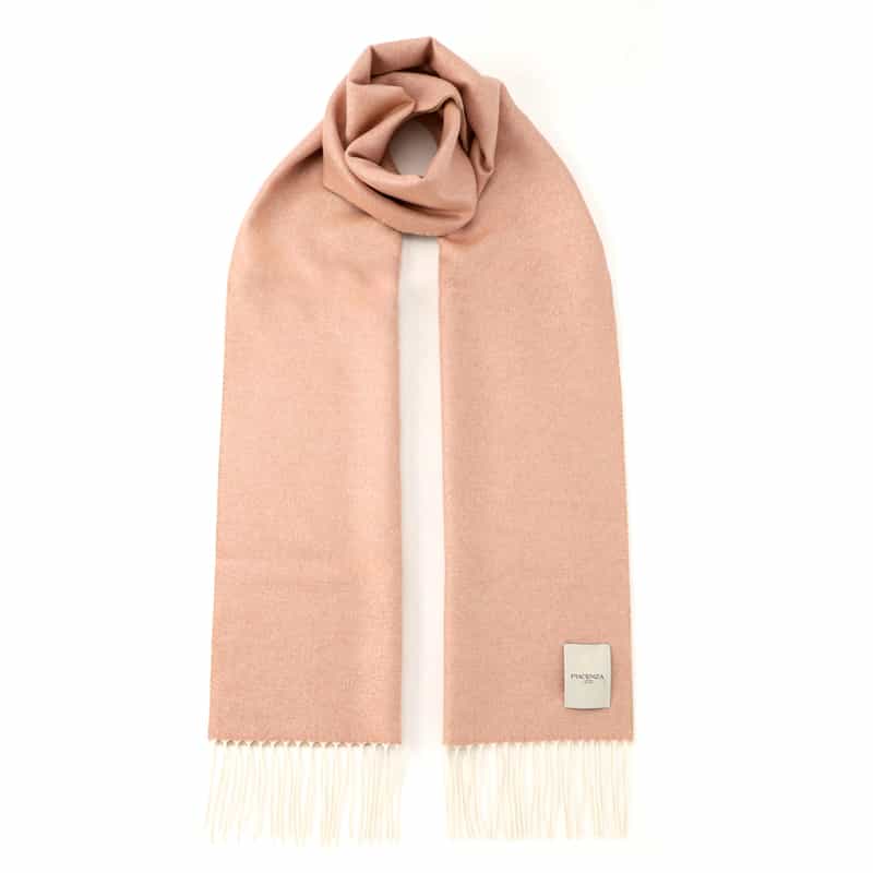 PIACENZA PIACENZA ＜ピアチェンツァ＞ バイカラー フリンジスカーフ LIGHT PINK