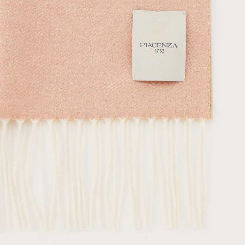 PIACENZA PIACENZA ＜ピアチェンツァ＞ バイカラー フリンジスカーフ LIGHT PINK
