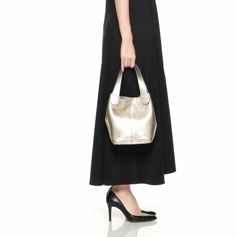 RIPANI RIPANI<リパーニ> メタリックハンドバッグ “ANNA“ GOLD