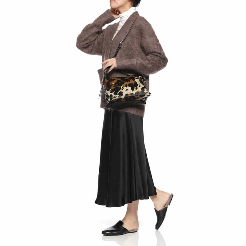 RIPANI RIPANI<リパーニ> アニマル柄ショルダーバッグ “RONDINE“ BROWN
