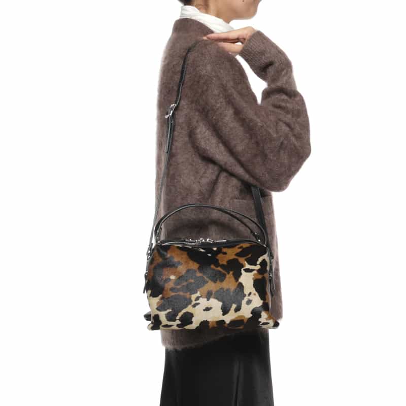 RIPANI RIPANI<リパーニ> アニマル柄ショルダーバッグ “RONDINE“ BROWN