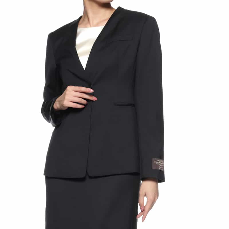 KIYOMI SAITO KIYOMI SAITO ＜キヨミ サイトウ＞ バーニーズ　ニューヨーク限定セットアップノーカラージャケット BLACK