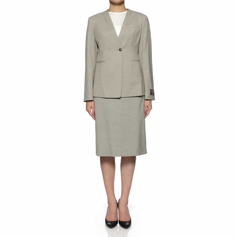 KIYOMI SAITO KIYOMI SAITO ＜キヨミ サイトウ＞ バーニーズ　ニューヨーク限定セットアップノーカラージャケット GREIGE