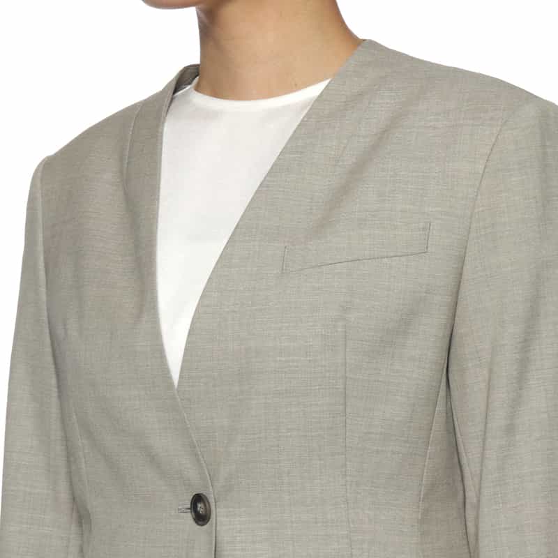 KIYOMI SAITO KIYOMI SAITO ＜キヨミ サイトウ＞ バーニーズ　ニューヨーク限定セットアップノーカラージャケット GREIGE