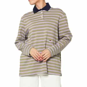 HOMME GIRLS ＜オム ガールズ＞ マルチボーダー柄ロングスリーブポロシャツ