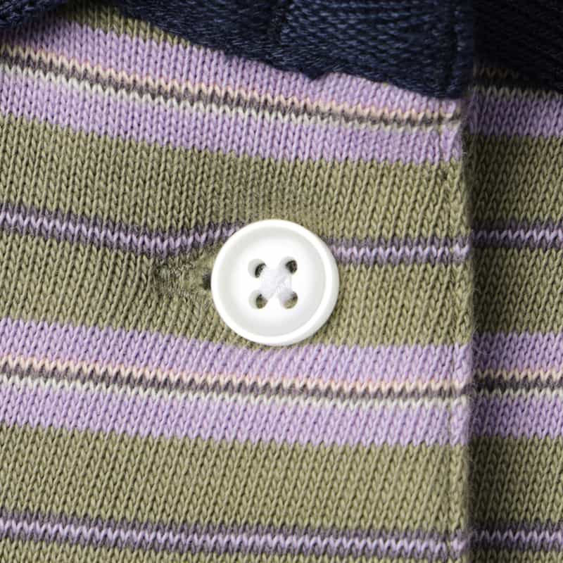 HOMME GIRLS HOMME GIRLS ＜オム ガールズ＞ マルチボーダー柄ロングスリーブポロシャツ PURPLE