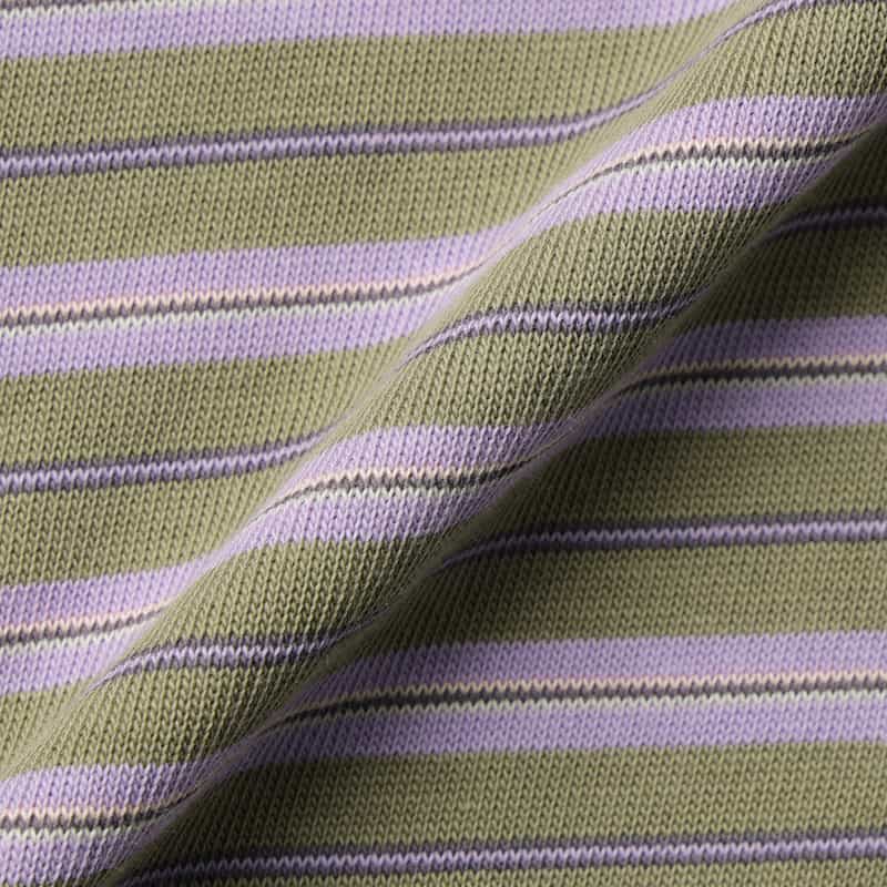 HOMME GIRLS HOMME GIRLS ＜オム ガールズ＞ マルチボーダー柄ロングスリーブポロシャツ PURPLE