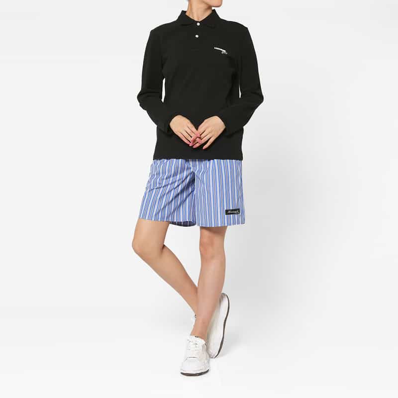 HOMME GIRLS HOMME GIRLS ＜オム ガールズ＞ ロゴ入りロングスリーブポロシャツ BLACK